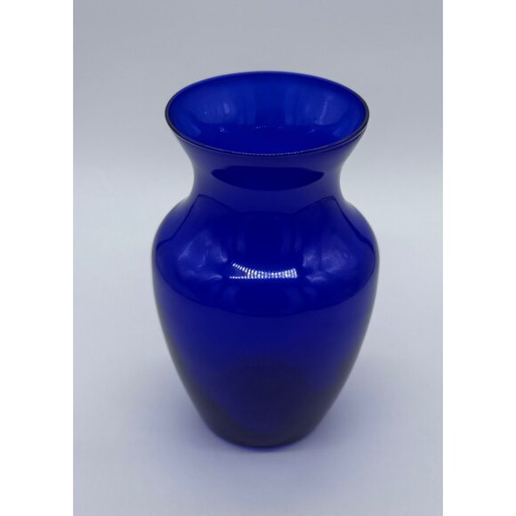 Vintage Cobalt Blue Glass Large Baluster Vase 8" tall - Picture 1 of 4